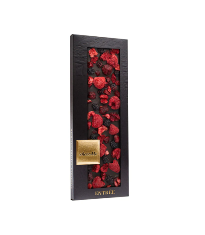 CHOCOLATE NEGRO C/MORA, GUINDA Y FRAMBUESA 110 GR